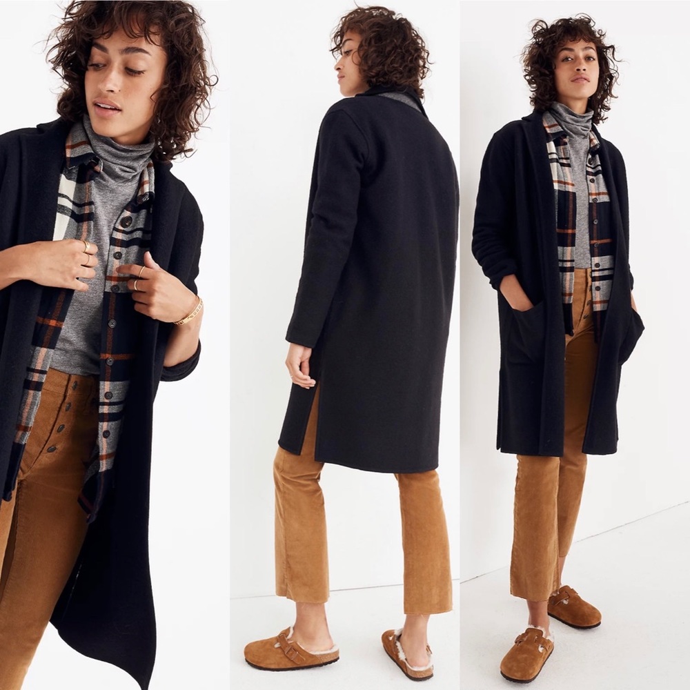 Madewell Camden Sweater Coat - Black XXS